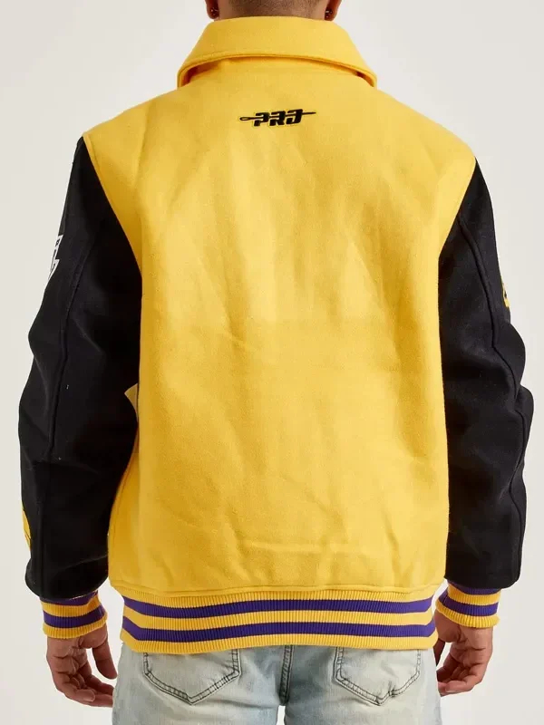 Los Angeles Lakers Yellow and Black Varsity Wool Jacket