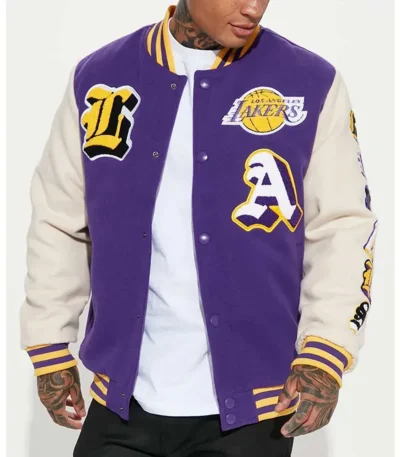 Loyalty Los Angeles Lakers Varsity Purple and White Jacket
