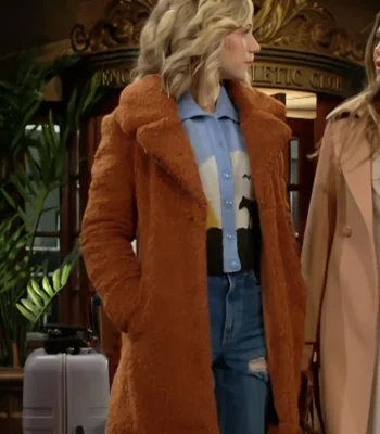 Lucy Romalotti The Young and the Restless Cognac Fur Jacket
