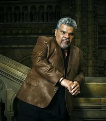 Luis Guzmán Wednesday S02 Brown Leather Blazer