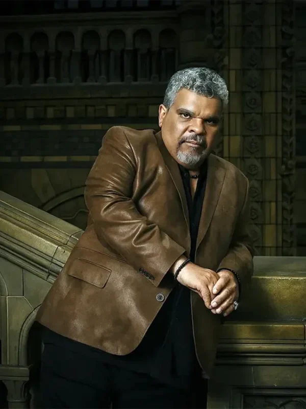 Luis Guzmán Wednesday S02 Brown Leather Blazer