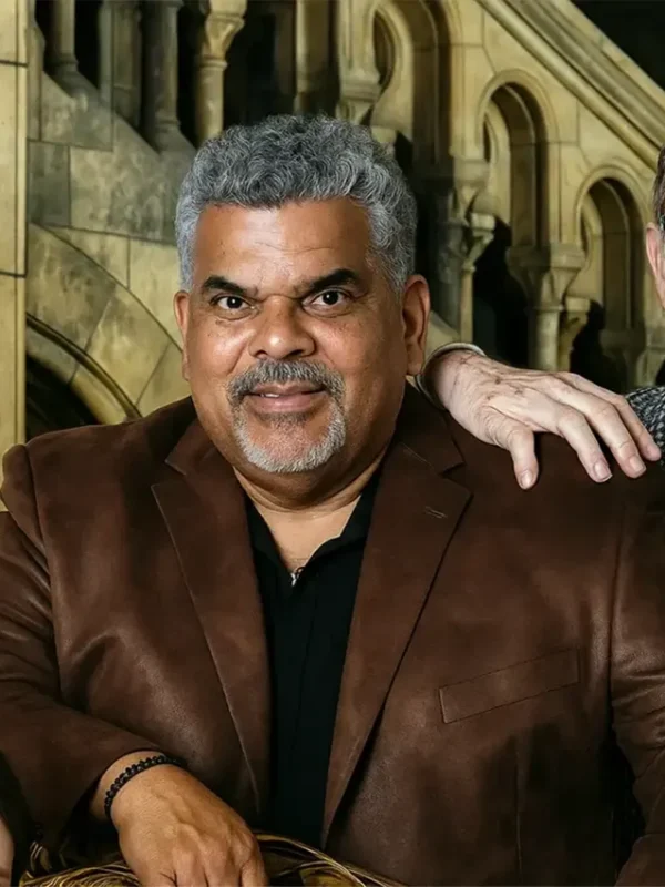 Luis Guzmán Wednesday S02 Brown Leather Blazer