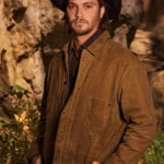 Luke Grimes Yellowstone Kayce Dutton Brown Waxed Cotton Jacket