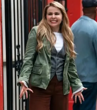 Mae Whitman Up Here Green Cotton Jacket