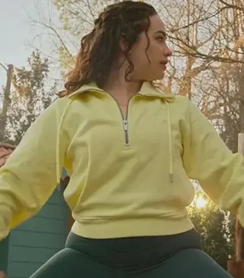 Mary Mouser Cobra Kai S06 Yellow Half-Zip Jacket