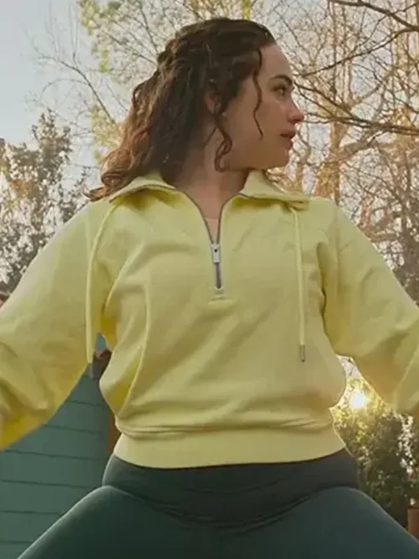 Mary Mouser Cobra Kai S06 Yellow Half-Zip Jacket