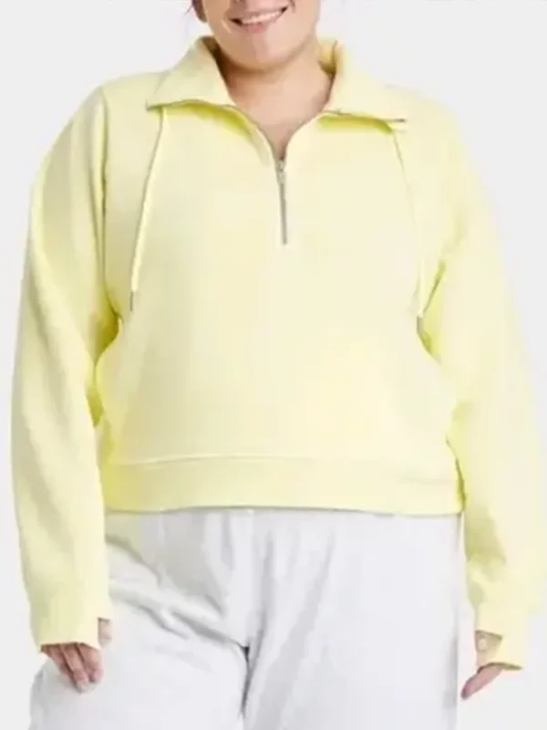 Mary Mouser Cobra Kai S06 Yellow Half-Zip Jacket