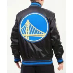 Mash Up Golden State Warriors Black Satin Jacket