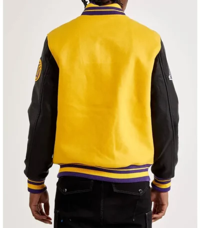 Mash Up Los Angeles Lakers Varsity Yellow and Black Jacket