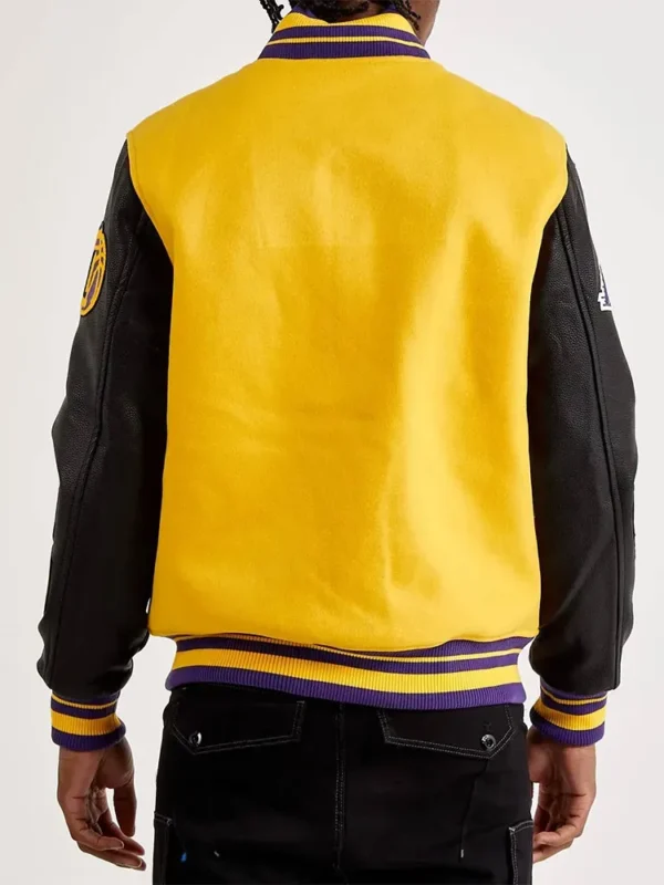 Mash Up Los Angeles Lakers Varsity Yellow and Black Jacket