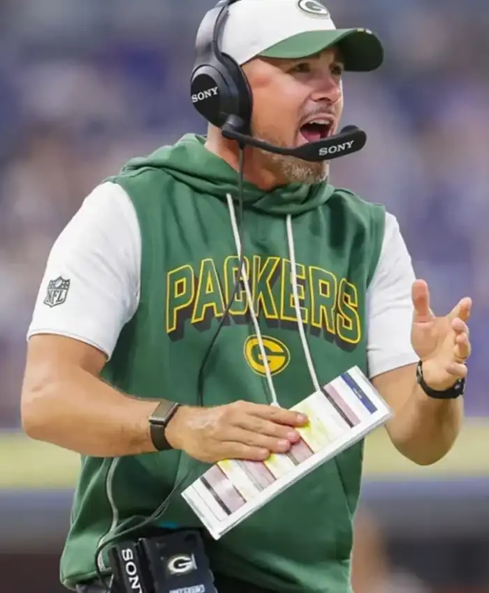 Matt LaFleur Green Sleeveless Hoodie Matt LaFleur Green Sleeveless Hoodie