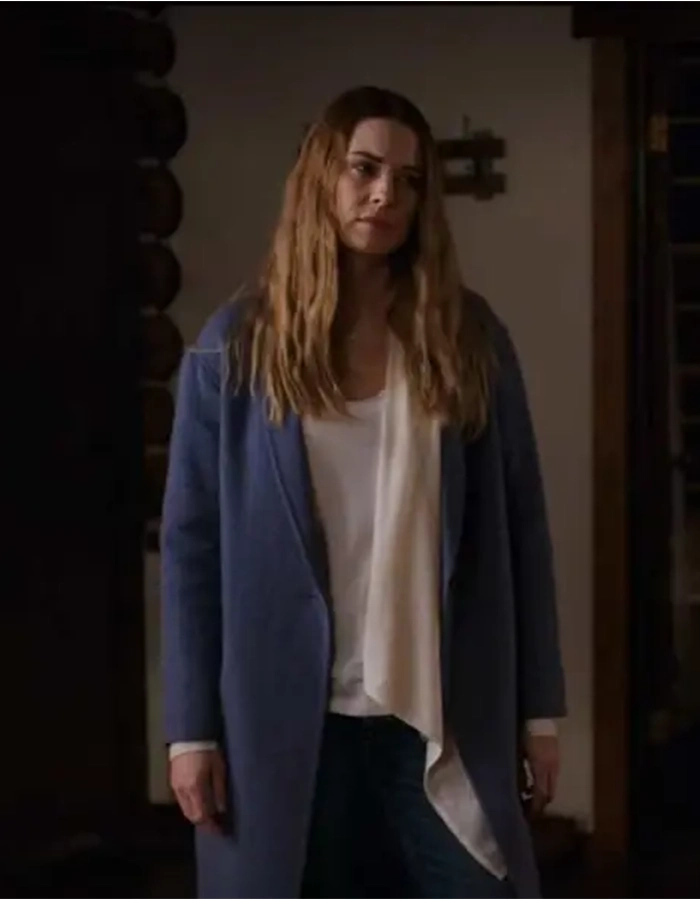 Melinda Monroe Virgin River Season 02 Blue Trench Coat Melinda Monroe Virgin River Season 02 Blue Trench Coat