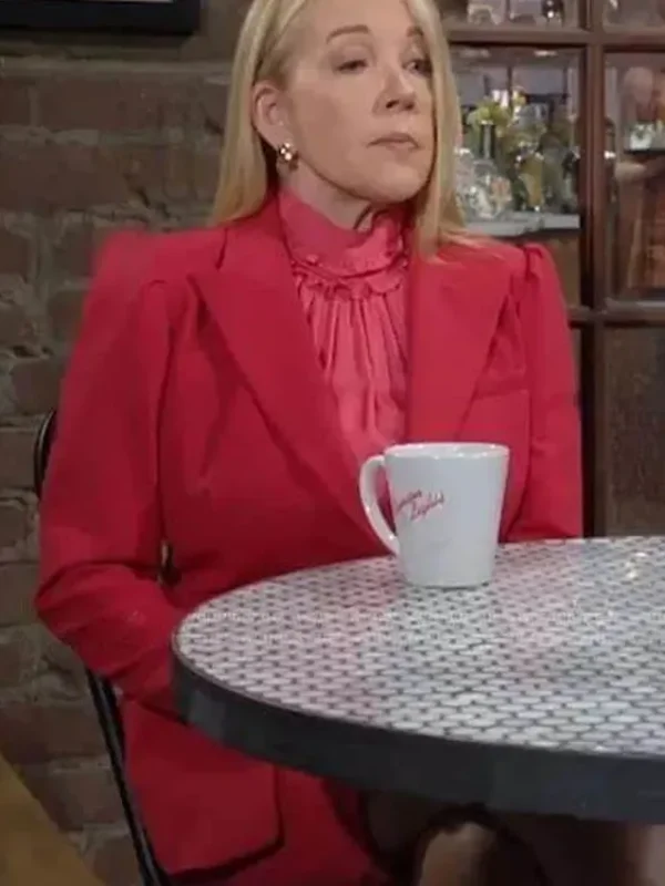Melody Thomas Scott The Young and The Restless Puffed Shoulder Red Blazer