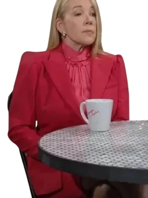 Melody Thomas Scott The Young and The Restless Puffed Shoulder Red Blazer