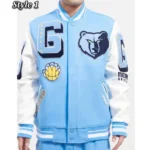 Memphis Grizzlies Blue and White Varsity Jacket