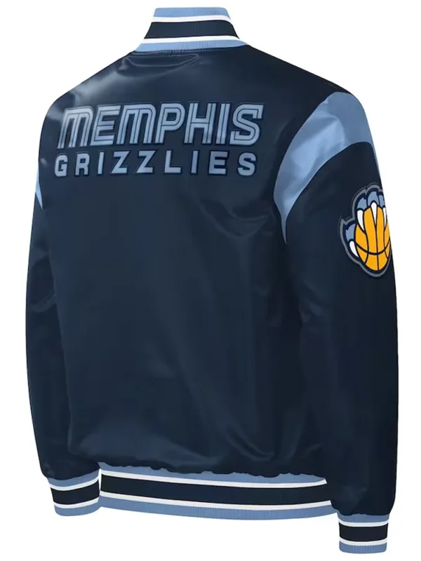 Memphis Grizzlies Force Play Navy Varsity Satin Jacket