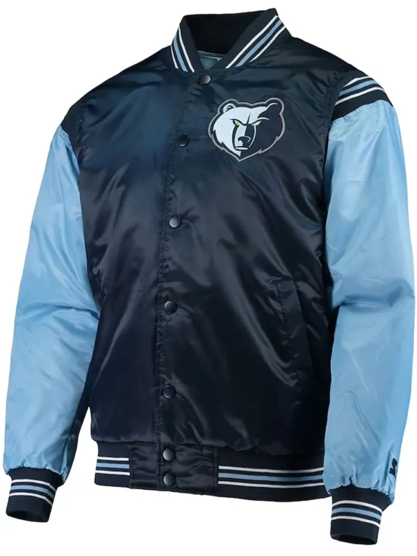 Memphis Grizzlies The Enforcer Varsity Navy/Light Blue Satin Jacket