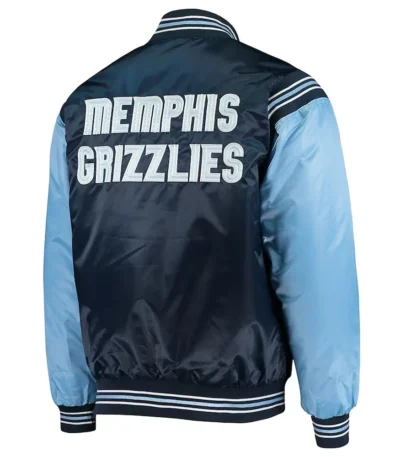 Memphis Grizzlies The Enforcer Varsity Navy/Light Blue Satin Jacket