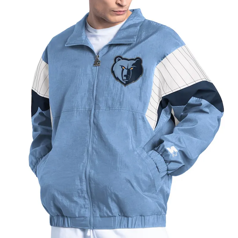 Memphis Grizzlies Yard Line Light Blue Full-Zip Jacket Memphis Grizzlies Yard Line Light Blue Full-Zip Jacket