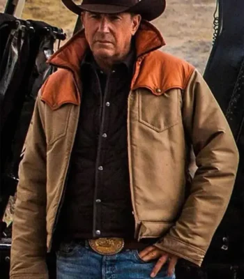 Men Yellowstone S03 Ep08 John Dutton Brown Leather Jacket