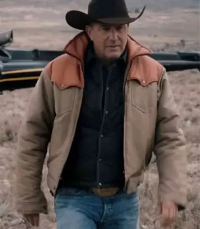 Men Yellowstone S03 Ep08 John Dutton Brown Leather Jacket