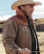 Men Yellowstone S03 Ep08 John Dutton Brown Leather Jacket