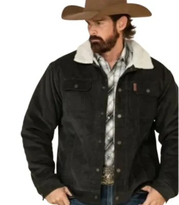 Men’s Charcoal Yellowstone Corduroy Trucker Jacket