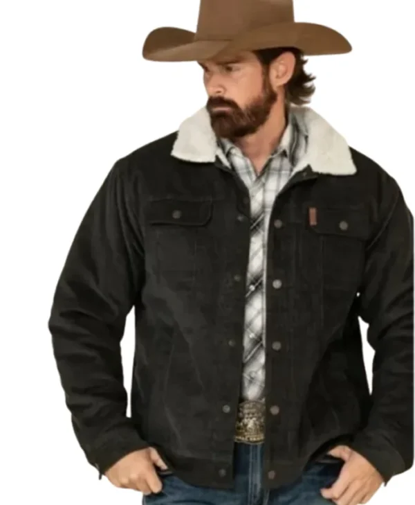Men’s Charcoal Yellowstone Corduroy Trucker Jacket