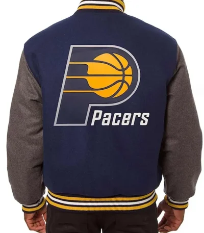 Men’s Indiana Pacers Navy/Charcoal Varsity Wool Jacket
