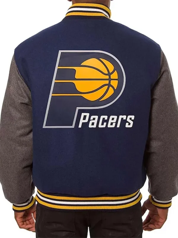 Men’s Indiana Pacers Navy/Charcoal Varsity Wool Jacket