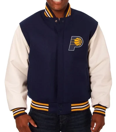 Men’s Indiana Pacers Navy and White Varsity Jacket