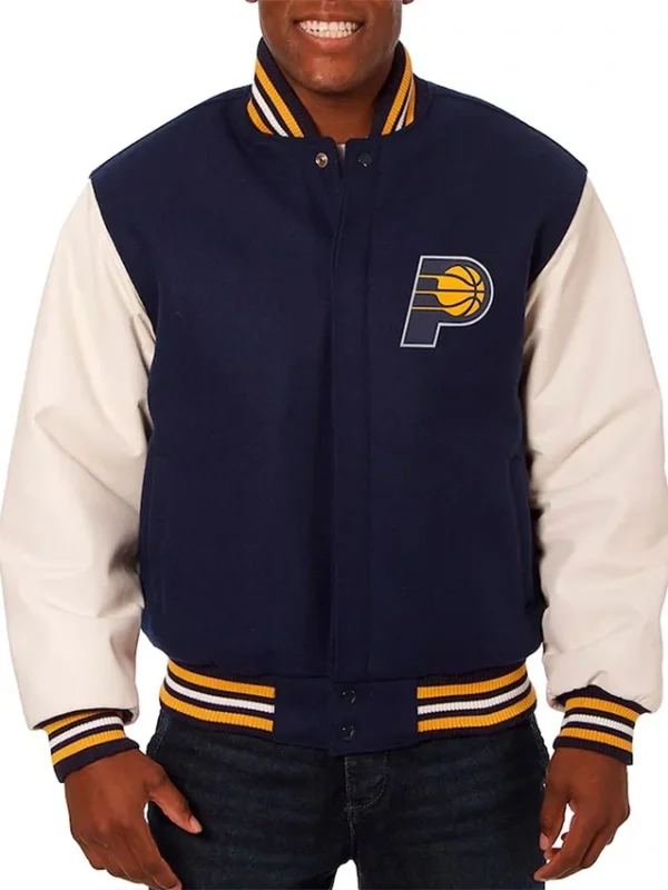 Men’s Indiana Pacers Navy and White Varsity Jacket