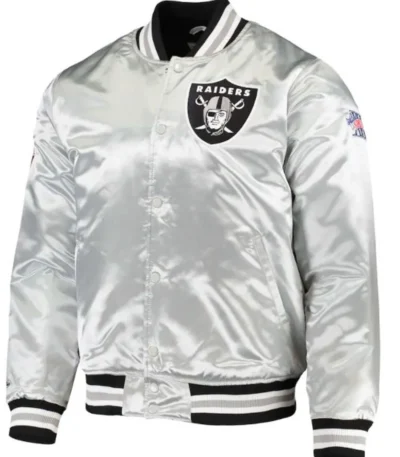 Mens Raiders Las Vegas Super Bowl XI Silver Jacket