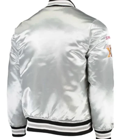 Mens Raiders Las Vegas Super Bowl XI Silver Jacket
