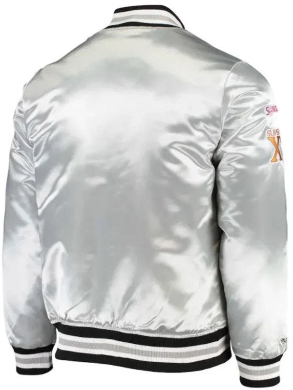 Mens Raiders Las Vegas Super Bowl XI Silver Jacket