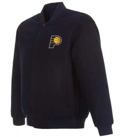 Men’s Varsity Indiana Pacers Navy Blue Wool Jacket
