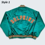 Miami Dolphins 80s Bomber Satin Jacket