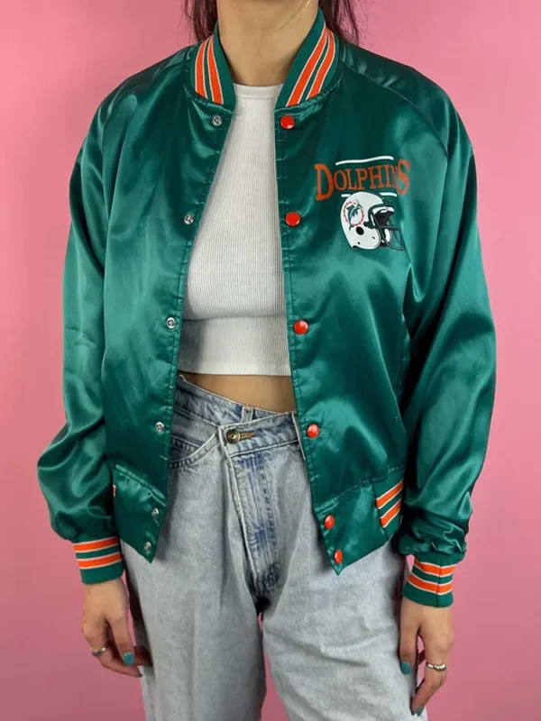 Miami Dolphins 90s Bomber Satin Jacket