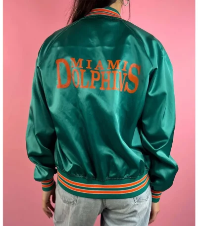 Miami Dolphins 90s Bomber Satin Jacket