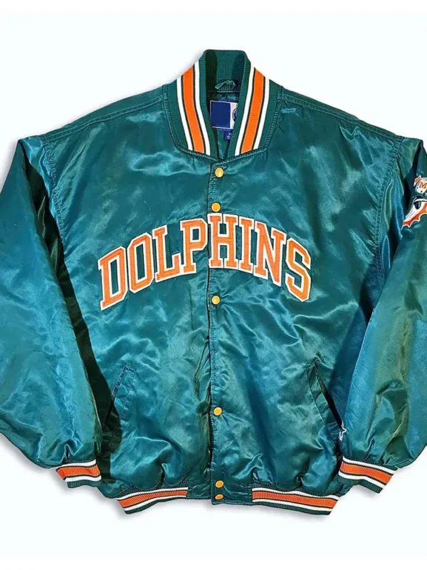 Miami Dolphins 90s Green Satin Jacket