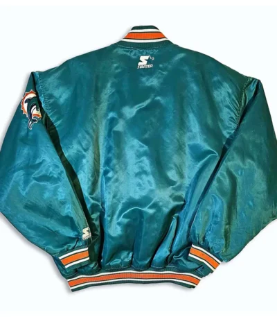 Miami Dolphins 90s Green Satin Jacket