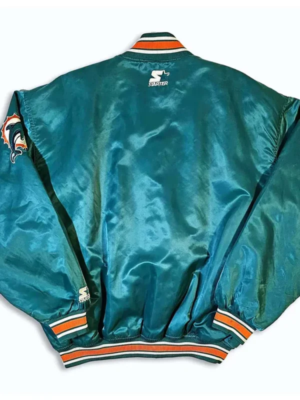 Miami Dolphins 90s Green Satin Jacket
