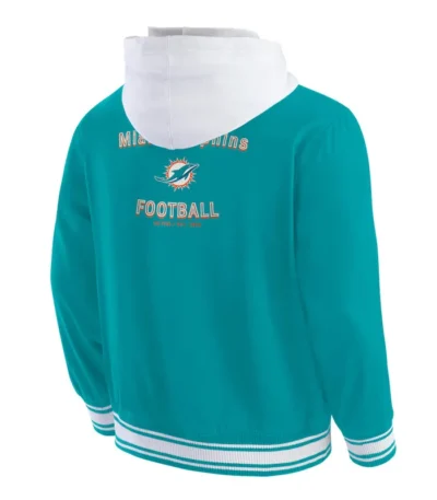 Miami Dolphins Aqua Cotton Hooded Jacket