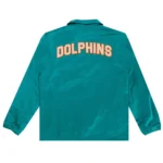 Miami Dolphins Aqua Green Satin Windbreaker