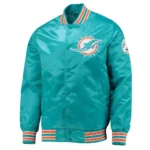 Miami Dolphins Aqua Retro The Diamond Satin Jacket