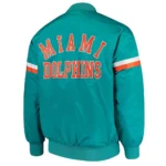 Miami Dolphins Champ Aqua Varsity Satin Jacket