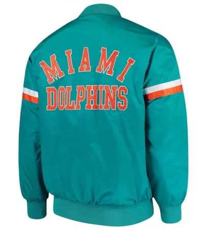 Miami Dolphins Champ Aqua Varsity Satin Jacket