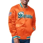 Miami Dolphins Closer Aqua-Orange Satin Jacket