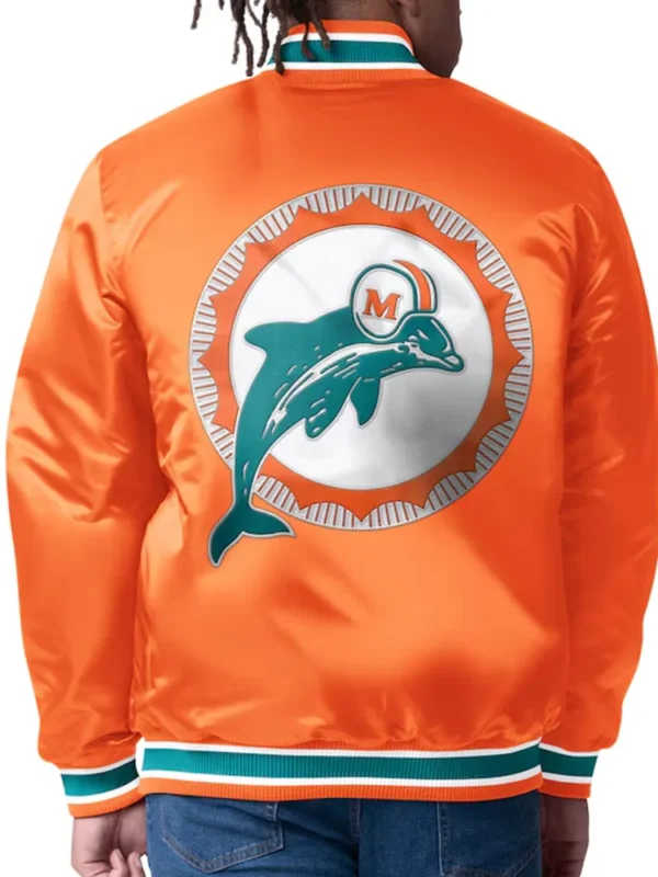 Miami Dolphins Closer Aqua-Orange Satin Jacket