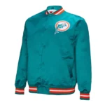 Miami Dolphins Double Down Aqua Satin Jacket